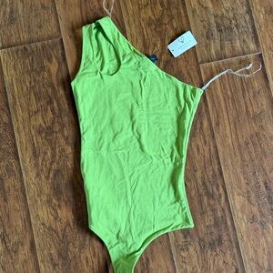 Windsor Lime One-Shoulder Bodysuit